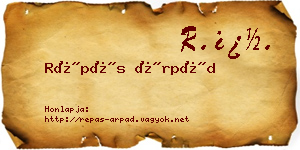 Répás Árpád névjegykártya